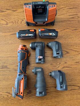 Heads-2 Ridgid R8621 Jobmax 18v Brushless - 4 Batteries-charger Heads-2 Ridgid R8621 Jobmax 18v Brushless - 4 Batteries-charger