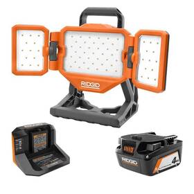 R8698k Ridgid 18v Hybrid Panel Light Kit With 4.0ah Battery And Charger