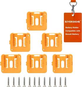 Rivershine 726084879058 6 Pack Battery Mount Holders Compatible With Dewalt 20v 60v Tool Batteries