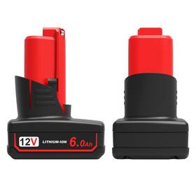 R-m-12-6 Rocivic Replace For Milwaukee M12 Battery 6.0ah 2 Packs Replacement 12 R-m-12-6 Rocivic Replace For Milwaukee M12 Battery 6.0ah 2 Packs Replacement 12