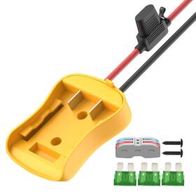 De-w1-1pc Rvboatpat Battery Adapter For Dewalt 20v Power Wheels 12 Awg Wire Fuses And Connectors