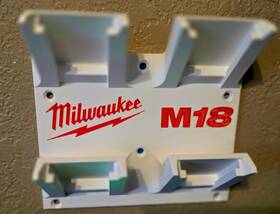 M18-4p-5ah Rykar Llc Milwaukee M18 Battery Wall Mount 4 Slot Heavy Duty Organizer Petg