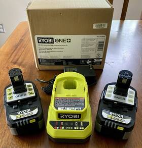 Ryobi 033287205462 One 18v Starter Kit With 2 4ah Batteries And Charger Open Box