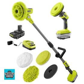 Ryobi 033287217304 One 18v Cordless Telescoping Power Scrubber Compact Kit Battery 4-piece