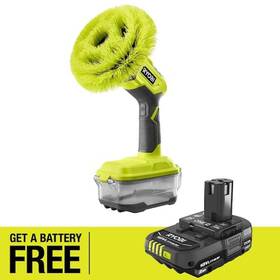 Ryobi 033287232130 One 18v Cordless Power Scrubber With Free 2.0 Ah Lithium-ion Battery
