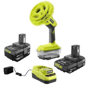 Ryobi 033287235094 One 18v Lithium-ion Kit With 2.0 Ah And 4.0 Batteries Charger Power Scrubber