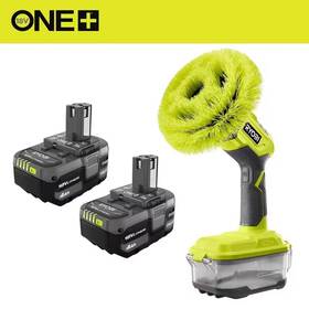 2-pac Ryobi 313030768773 One 18v Cordless Power Scrubber With Lithium-ion 4.0 Ah Battery