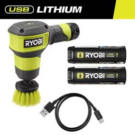 Ryobi 313107959974 Usb Lithium Compact Scrubber Kit With 2.0 Ah Battery And Charging Cord