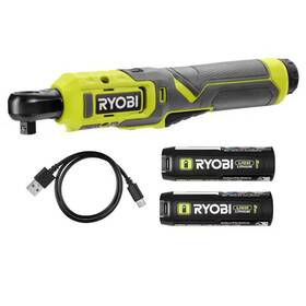 Ryobi 445019581509 Usb Lithium 3/8 Inch Ratchet Kit With 2.0 Ah Battery And Charging Cable