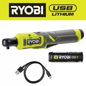 Ryobi 744759197030 Usb Lithium 1/4 Inch Ratchet Kit With 2.0 Ah Battery And Charging Cable Ryobi 744759197030 Usb Lithium 1/4 Inch Ratchet Kit With 2.0 Ah Battery And Charging Cable