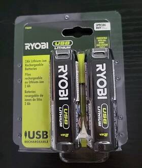 Fvb201 Ryobi Set Of 2 Usb Ah Lithium-ion Rechargeable Battery Fvb01 Fvb201 Ryobi Set Of 2 Usb Ah Lithium-ion Rechargeable Battery Fvb01