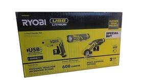 Fvk101k1 Ryobi Usb Lithium 3-tool Cordless Combo Kit With 2.0 Ah Battery And Charging Fvk101k1 Ryobi Usb Lithium 3-tool Cordless Combo Kit With 2.0 Ah Battery And Charging