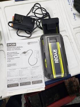 Op4020vnm Ryobi 40v 2ah Battery With Charger New Has Manual No Box See Pictures