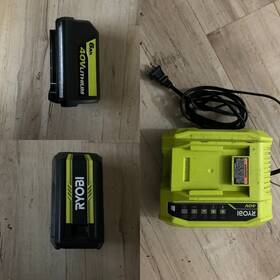 Op4060vnm Ryobi 40v Battery And Charger Bundle 6ah 4ah