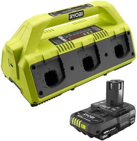 Ryobi P135k1 New 18-volt 6 Port Super Charger P135 Plus 2a Battery