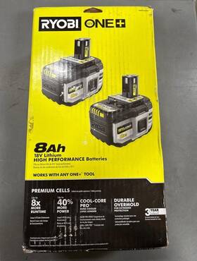 Pbp2008a Ryobi One 18v 8ah Lithium-ion High Performance Battery 2-pack