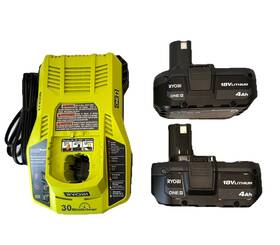 Ryobi Pcl104k2n One 18v Two 4 Ah Batteries And 1 Charger Kit Model