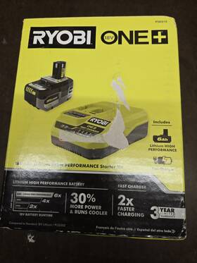 Psk016 Ryobi One Hp 18v 6.0 Ah High Performance Battery And Fast Charger Starter Kit