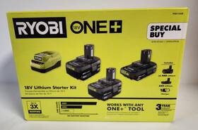Psk116sb Ryobi One 18v 4.0 And 2.0 Ah Lithium Starter Kit 3 Batteries Charger