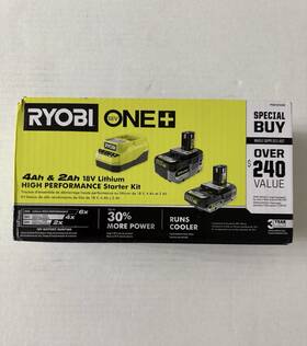 Psk1212sb Ryobi New One 18v Hp Starter Kit 4.0ah And 2.0ah Batteries Charger