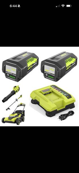 Rrr03l Ryobi 40v Lithium-ion 6.0ah Battery And Charger Set For Tools