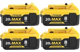 Sanlbryzantic 730265961517 4-pack 8000mah Lithium-ion Battery For Dewalt 20v Max Compatible Wi