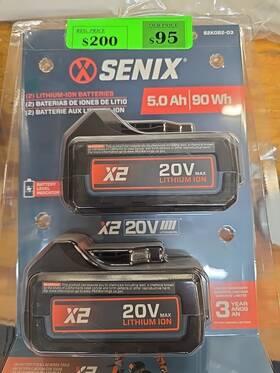 Senix S2k0b2-03 2 20v Max 5.0 Ah Lithium-ion Battery New