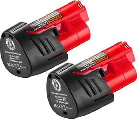 Surtop 445036064085 2 Packs 3.0ah Replacement Battery Compatible With Milwaukee M 12 12v 48