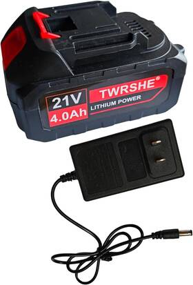 Tools 744110283006 21v Lithium Battery And Charger 4.0ah With Adapter Led Indicato