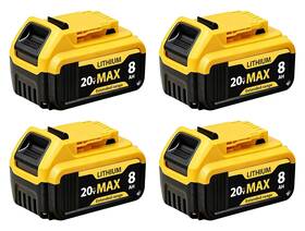 Tovlvta 781858975657 4 Packs 8000mah Replacement For Dewalt 20v Max Battery Lithium-ion Compatible