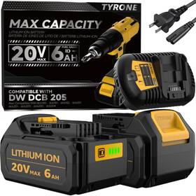 To-dc0108903 Tyrone 20v Max Battery For Dewalt 2-pack And Charger Compatible With 20 Volt