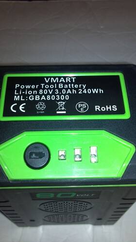 Gba80300 Vmart Power Tool Battery 80v 3.0ah Wh 240 Lithium-ion Ml
