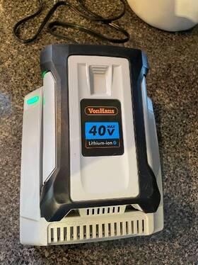 Vonhaus 377us 40v Lithium-ion Battery And Charger. Works. For Cordless Mower
