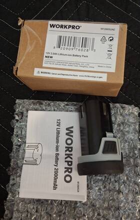 Workpro W126052a Lithium-ion 12v Battery Oem Replacement W126052ae Dc 2.0ah Li-ion