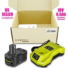 New 18V 6.5AH Battery And Charger For Ryobi 6AH Plus One P193 P108. Fixed Price $56.99.