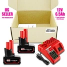 New 2PACK 6.5AH M12 Battery And Charger For Milwaukee 12V Lithium Xc 6.0. Fixed Price $64.99.