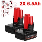 Pack 6.5AH For Milwaukee 12V M-12 Lithium-ion Battery 48-11-2440 48-11-2450. Fixed Price $26.99.