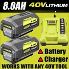 8.0AH Battery Volt For Ryobi Lithium OP40602 With Led / Charger. Fixed Price $92.00.