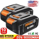 2PACK 8.0AH 20V Max Lithium Battery For Worx WA3520 WA3575 WA3578 WA3525 WG155. Fixed Price $36.98.