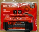 Craftsman CMCB204 V20 Max 20-VOLT Ah Lithium Battery New Free Shipping. Fixed Price $59.95.