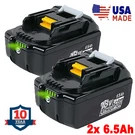 (2) New For Makita Brand BL1860B-2 Batteries 6.5 Ah Led Volt Lxt. Fixed Price $45.89.