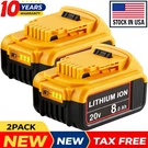 2PACK 8.0AH For Dewalt Volt Max Lithium Ion Battery DCB206 DCB205 DCB200. Fixed Price $30.78.
