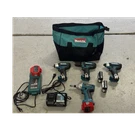 Makita 12V Cxt Cordless 4-TOOL Combo W/ Li-ion Batteries, Chargers, Bag. Fixed Price $200.00.