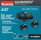 New Makita BL1840BSC2 Starter (2) 18V Genuine Batteries 4.0 Ah, Charger. Fixed Price $169.97.
