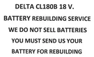 Delta Shopmaster CL180B V. Rebuilding Service. Fixed Price $64.99.
