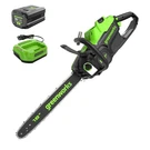 Greenworks 80V 18 Inch Cordless Chainsaw 2500W With 4AH Battery And 2A Charger. Fixed Price $429.99.