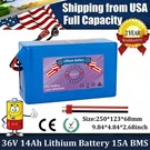 Lithium Ion Battery 36V 14AH Pack For 350W 500W 750W 1000W Electric Motor 10S5P. Fixed Price $109.99.