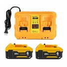 2PACK 20V 6.0AH Battery DCB102 Charger For Dewalt Lithium DCB200 DCB206 Us. Fixed Price $83.89.