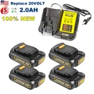 DCB205 DCB200 20V Battery 2.0AH DCB206 Power Tool Charger 18V For Dewalt. Fixed Price $36.90.
