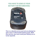 Battery Rebuild For Matco Tools MPT144B Nicd 14.4 Volt. Fixed Price $58.00.